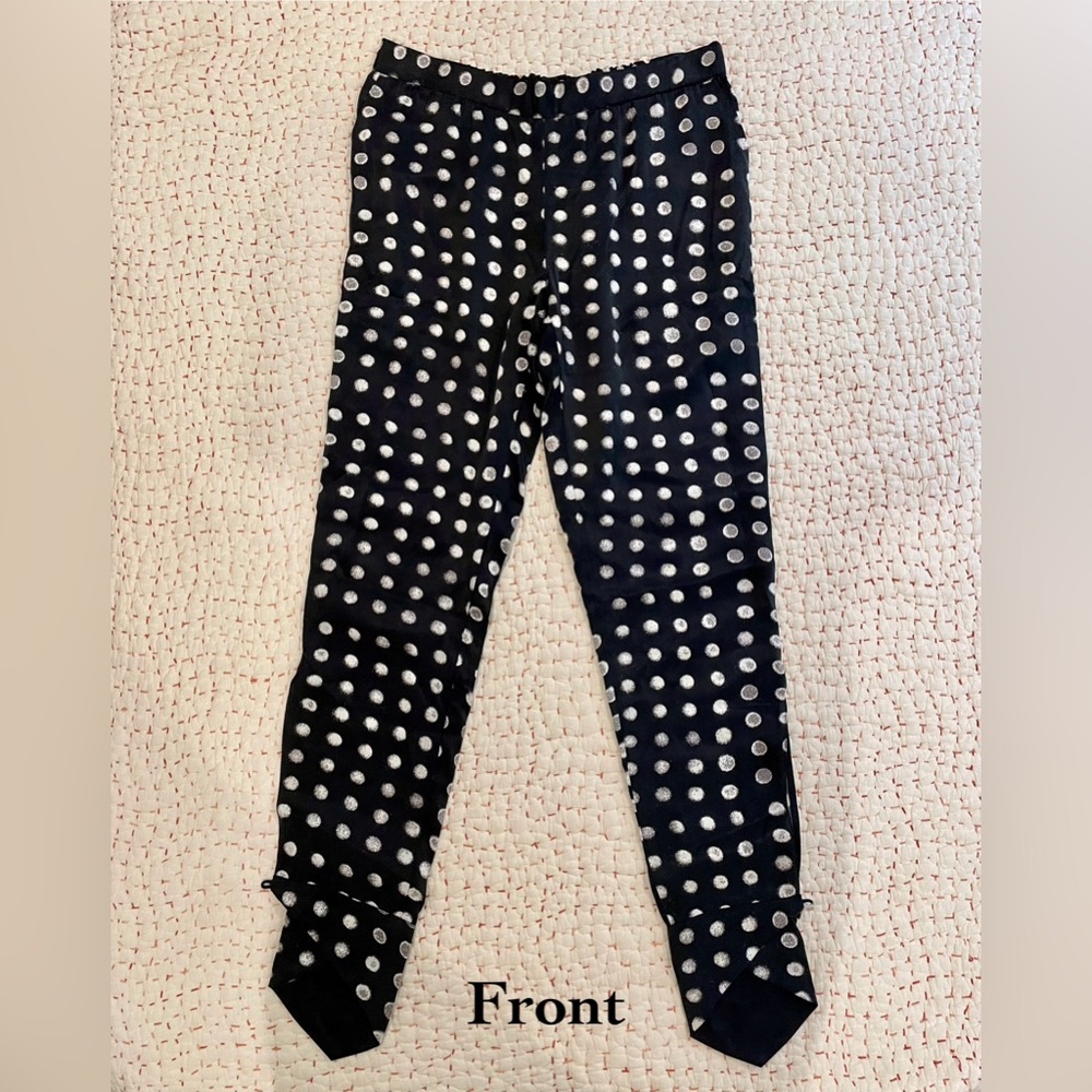 🌛kelly wearstler🌜charcoal/white silk polkadot pants